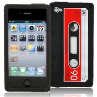 iPhone 4/4S Kassettebånds Cover Rød